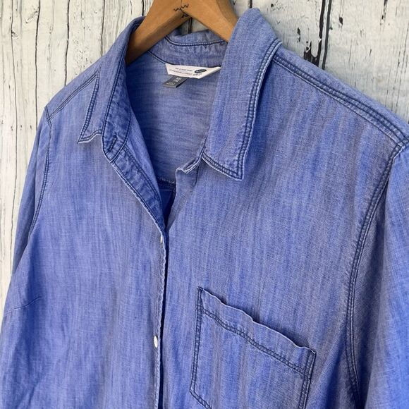 Old Navy Womens The Classic Shirt Size XXL Tencel Lyocell Chambray Button Up - Picture 4 of 11